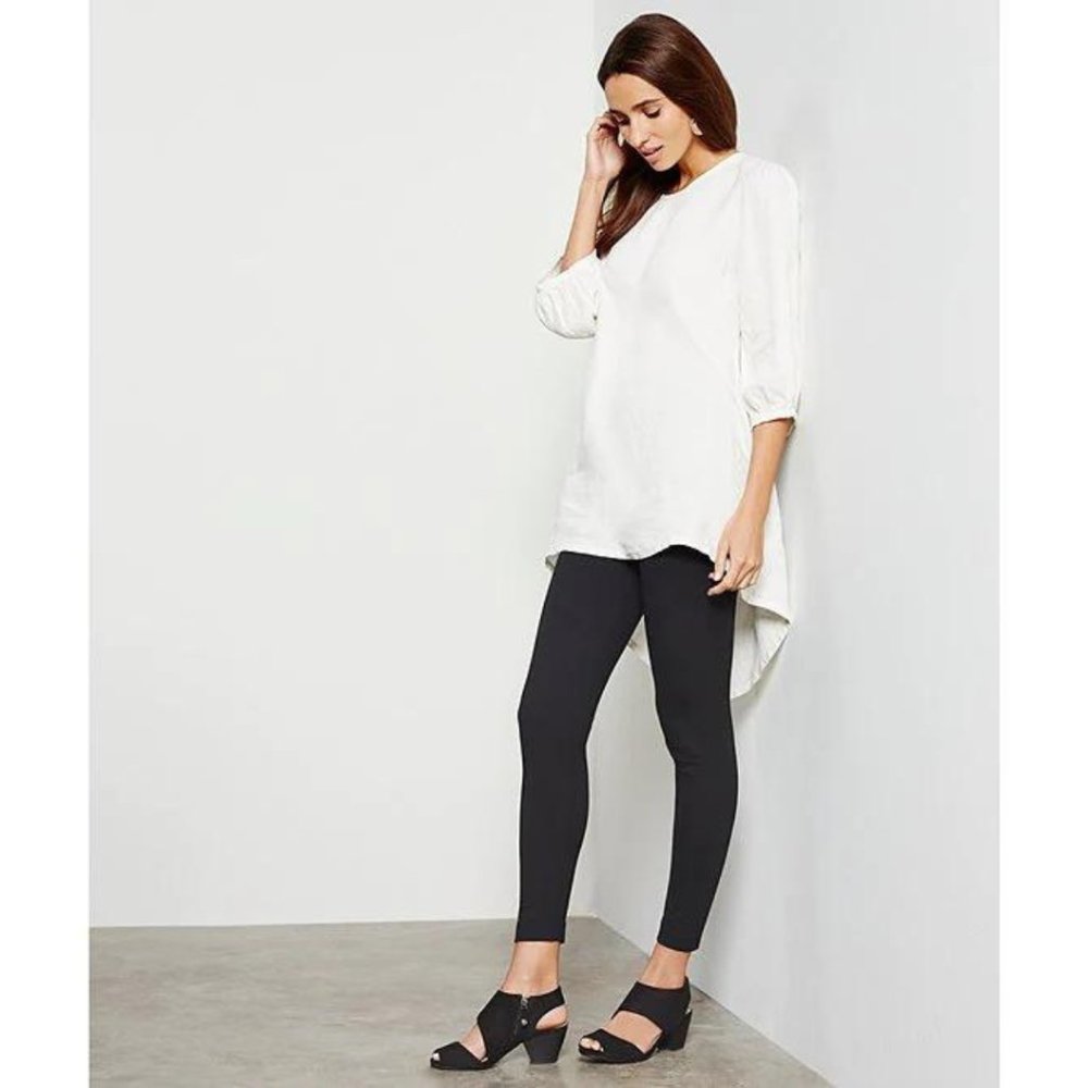 Vintage Jones New York Sport High-Waist Black Ribbed Pull-On Leggings